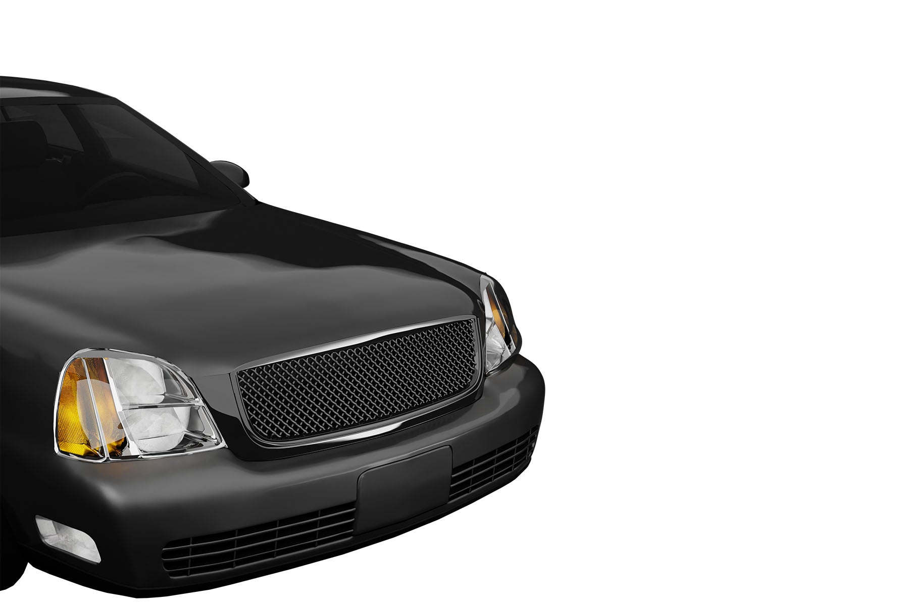 Premium ABS Gloss Black Sport Mesh Grille for Cadillac DeVille 2000-2005 | Direct Fit & UV-Resistant