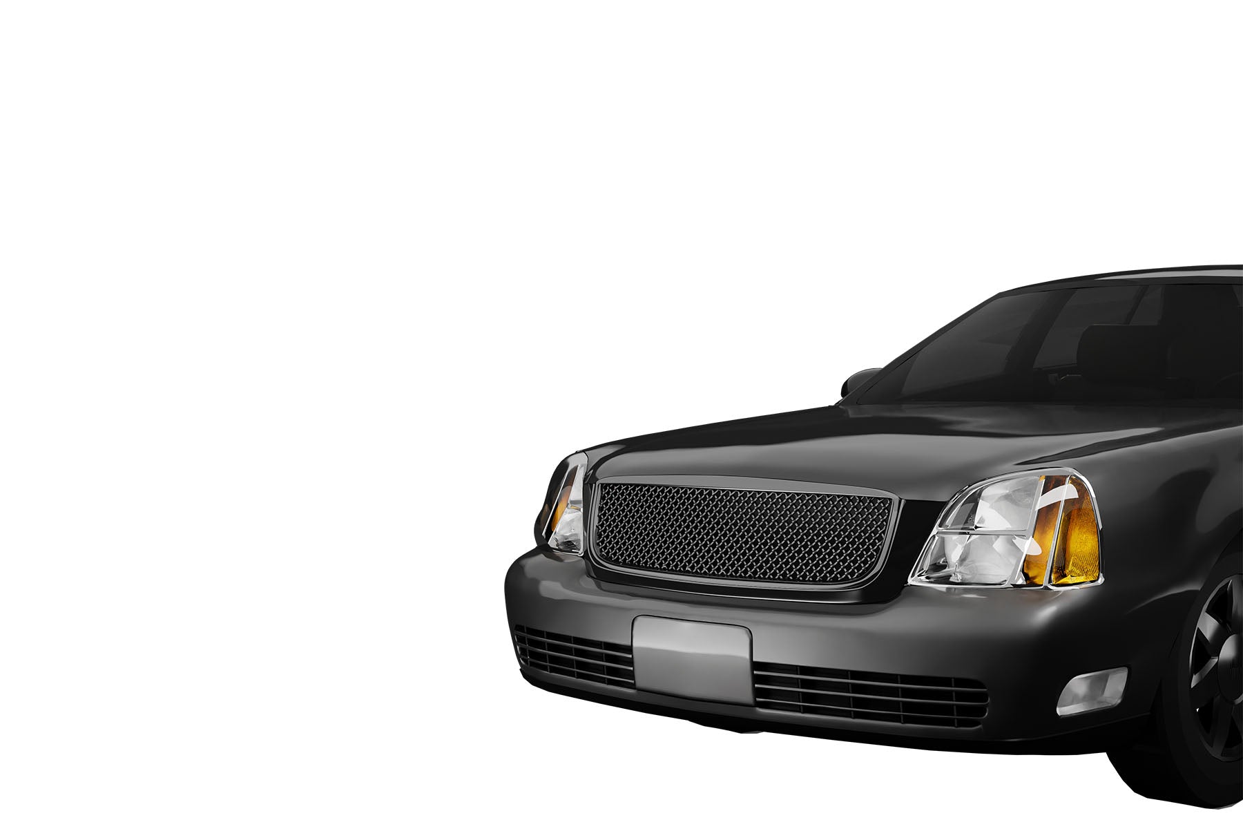 Premium ABS Gloss Black Sport Mesh Grille for Cadillac DeVille 2000-2005 | Direct Fit & UV-Resistant