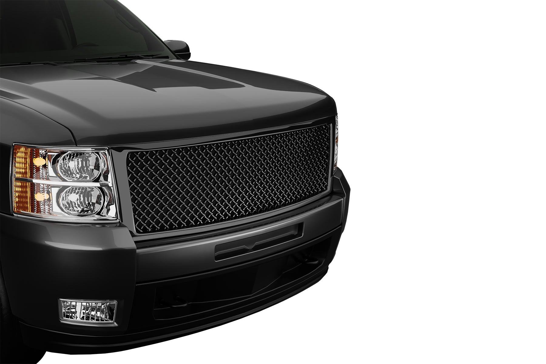 Premium ABS Gloss Black Sport Mesh Grille for Chevrolet Silverado 1500 2007-2013 | Direct Fit & UV-Resistant