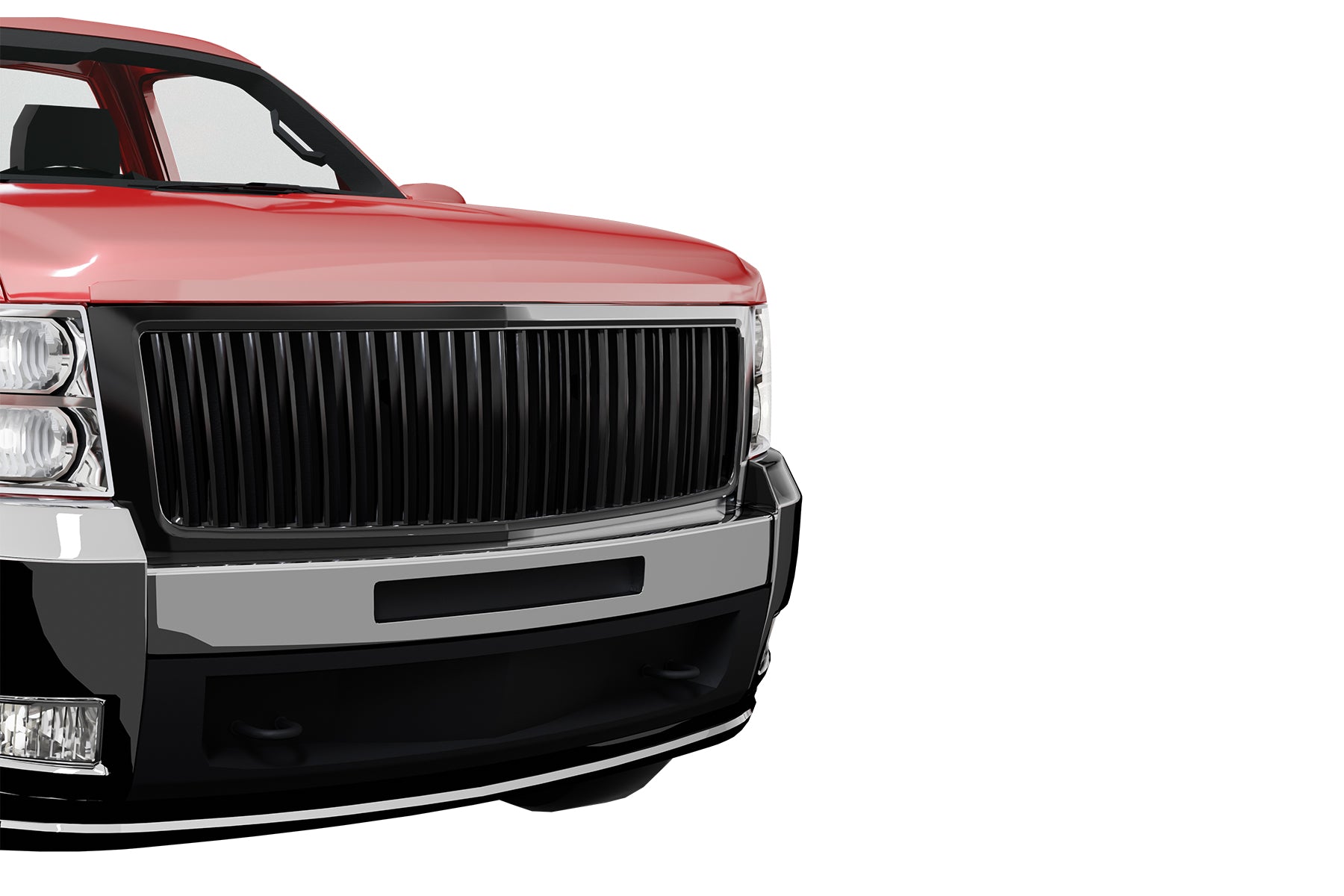 Premium ABS Gloss Black Vertical Grille for 2007-2013 Chevrolet Silverado 1500 | Direct Fit & UV-Resistant
