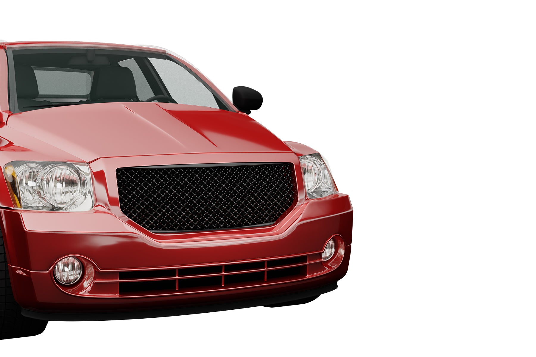Premium ABS Gloss Black Sport Mesh Grille for Dodge Caliber 2007-2012 | Direct Fit & UV-Resistant