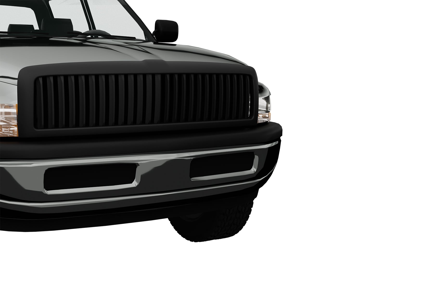 Premium ABS Matte Black Vertical Grille for Dodge Ram 1994-2002 | Direct Fit & UV-Resistant