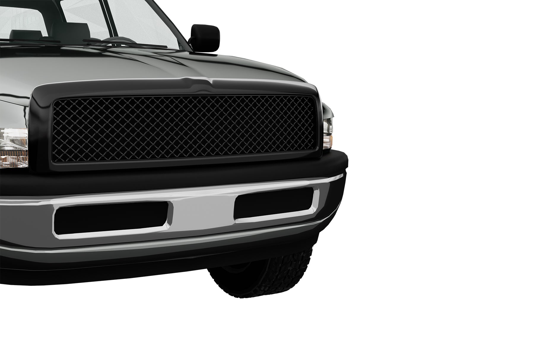 Premium ABS Gloss Black Sport Mesh Grille for Dodge Ram 1994-2002 | Direct Fit & UV-Resistant