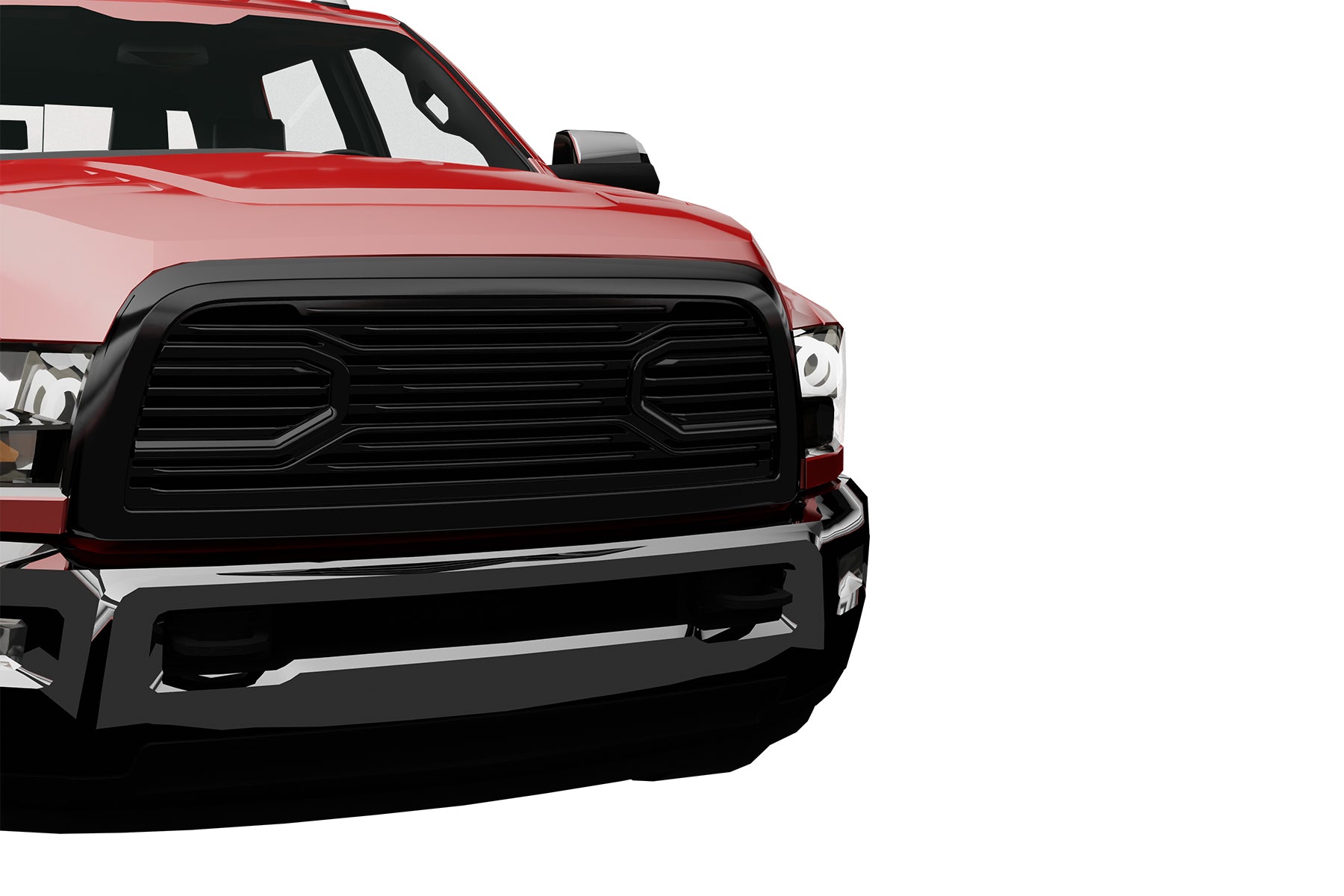 Premium ABS Gloss Black Big Horn Grille for Dodge Ram 2500/3500/4500/5500 2010-2018 | Direct Fit & UV-Resistant