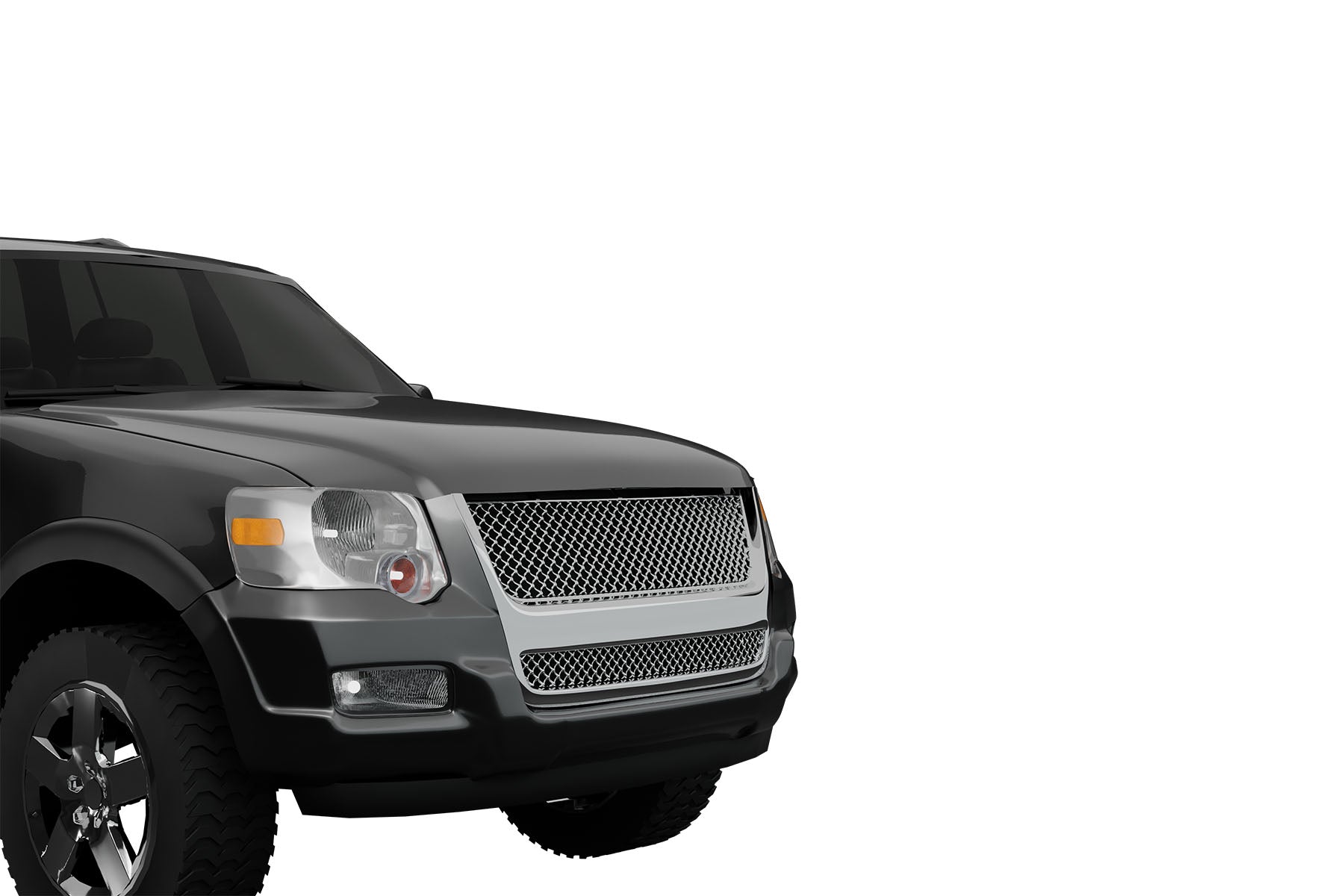 Premium ABS Chrome Sport Mesh Grille for 2007-2010 Ford Explorer Sport Trac | Direct Fit & UV-Resistant