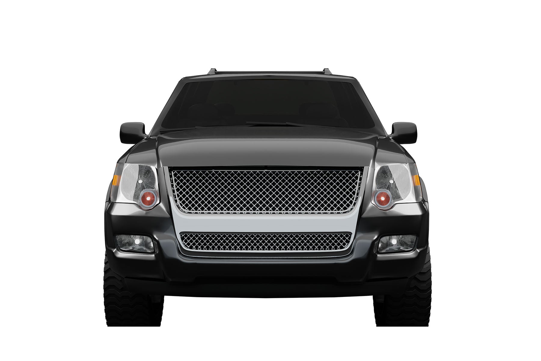 Premium ABS Chrome Sport Mesh Grille for 2007-2010 Ford Explorer Sport Trac | Direct Fit & UV-Resistant