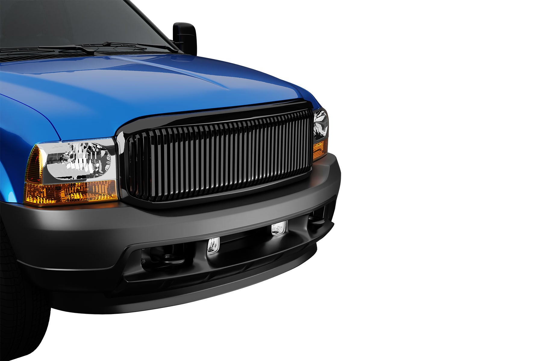 Premium ABS Gloss Black Vertical Front Hood Bumper Grille for 2005-2007 Ford F250/F350 Super Duty | Direct Fit & UV-Resistant