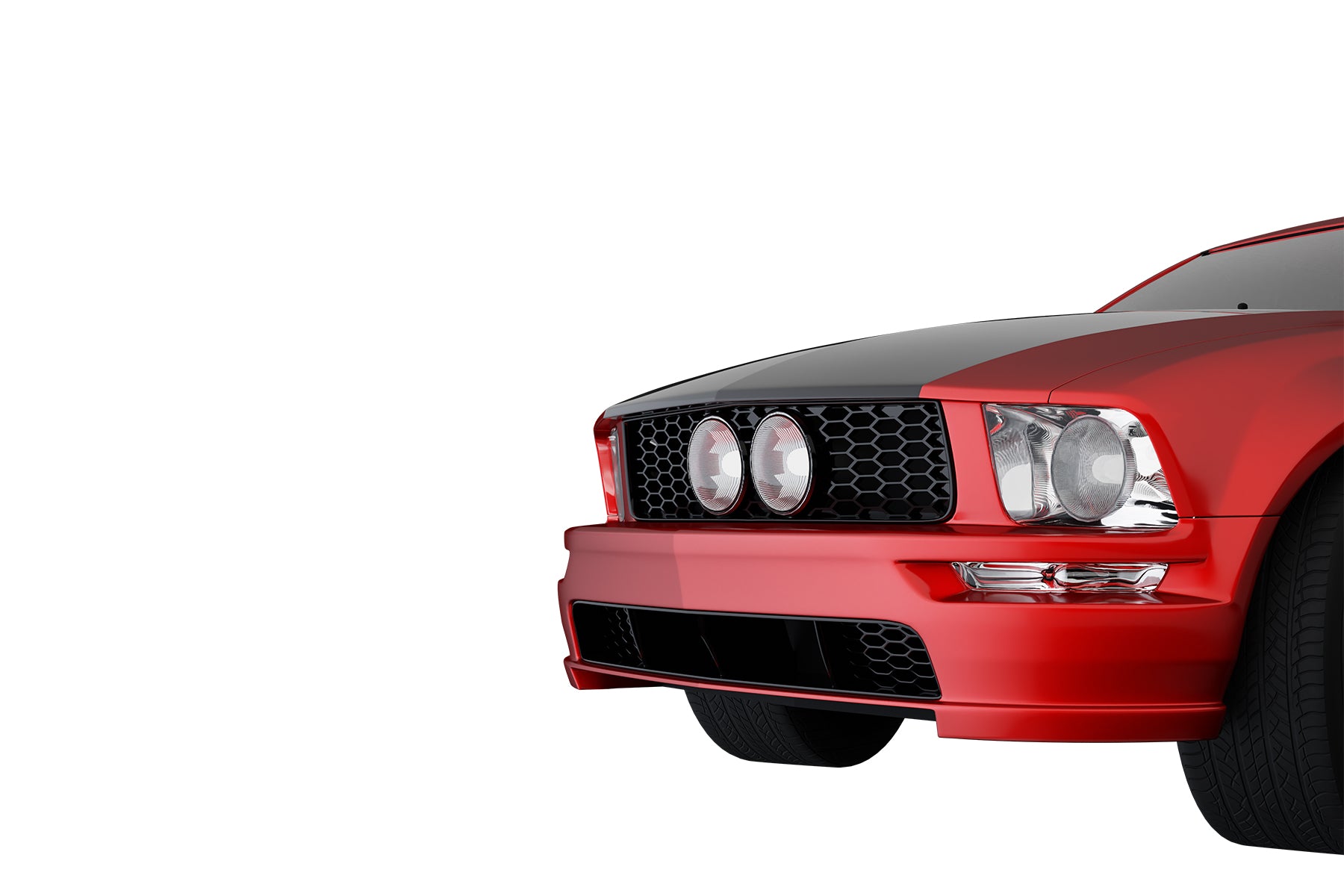 Premium ABS Glossy Black Honeycomb Mesh Grille for Ford Mustang GT 2005-2009 | Direct Fit & LED-Ready