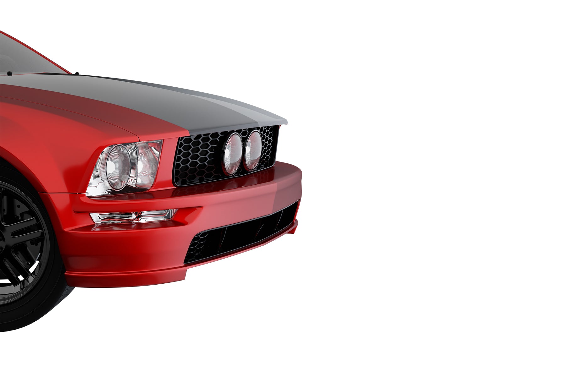 Premium ABS Glossy Black Honeycomb Mesh Grille for Ford Mustang GT 2005-2009 | Direct Fit & LED-Ready