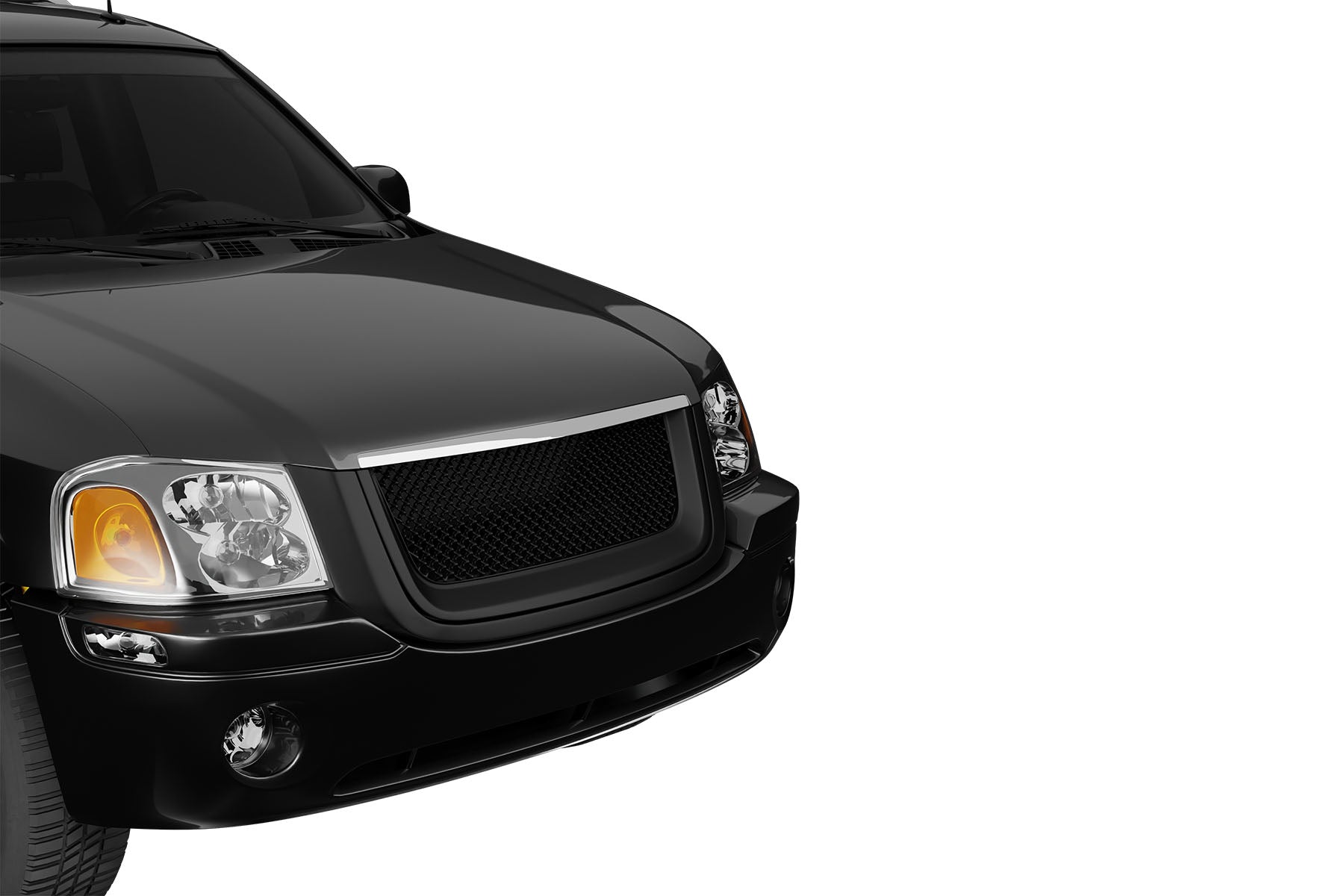 Premium ABS Matte Black Sport Mesh Grille for GMC Envoy 2002-2008 | Direct Fit & UV-Resistant