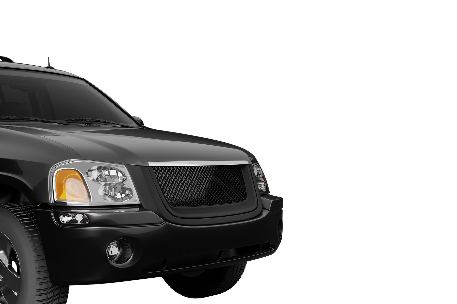 Premium ABS Matte Black Sport Mesh Grille for GMC Envoy 2002-2008 | Direct Fit & UV-Resistant