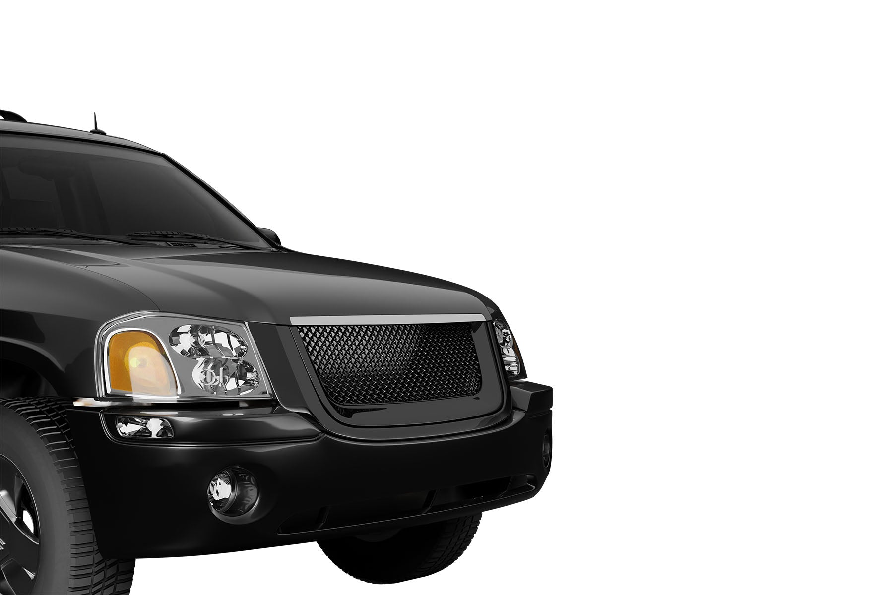 Premium ABS Gloss Black Sport Mesh Grille for GMC Envoy 2002-2008 | Direct Fit & UV-Resistant