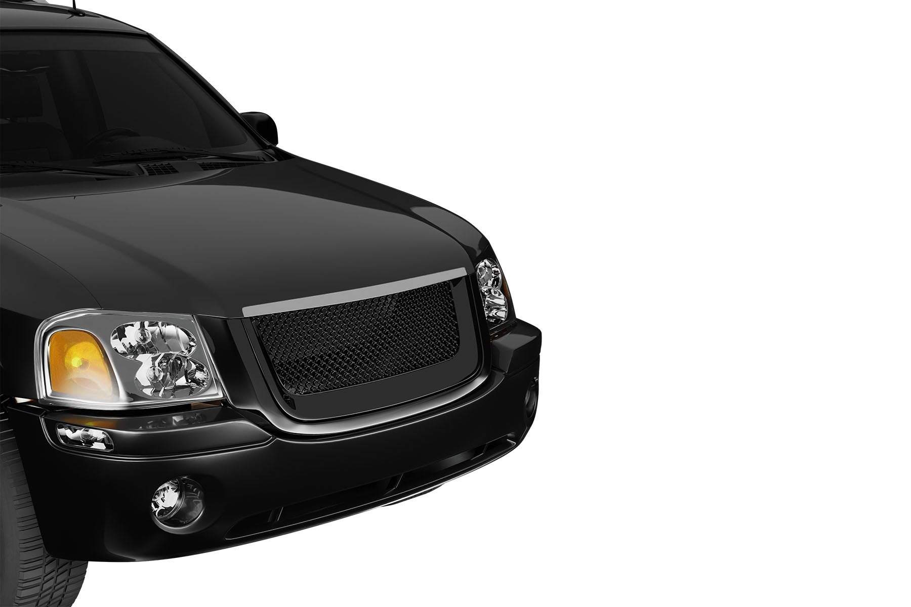 Premium ABS Gloss Black Sport Mesh Grille for GMC Envoy 2002-2008 | Direct Fit & UV-Resistant