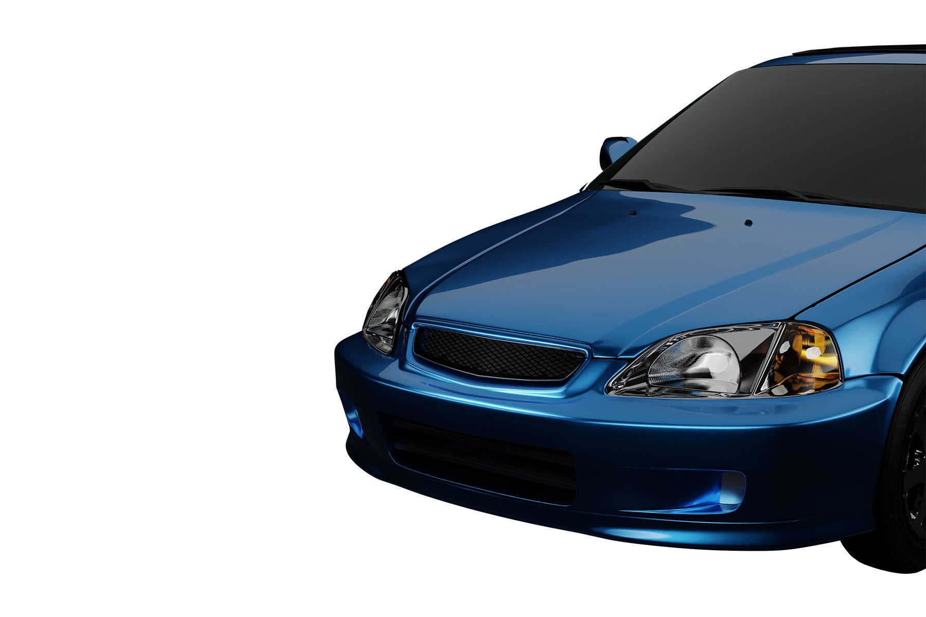 Premium ABS Gloss Black T-R Mesh Grille for Honda Civic Si 2002-2005 | Direct Fit & UV-Resistant