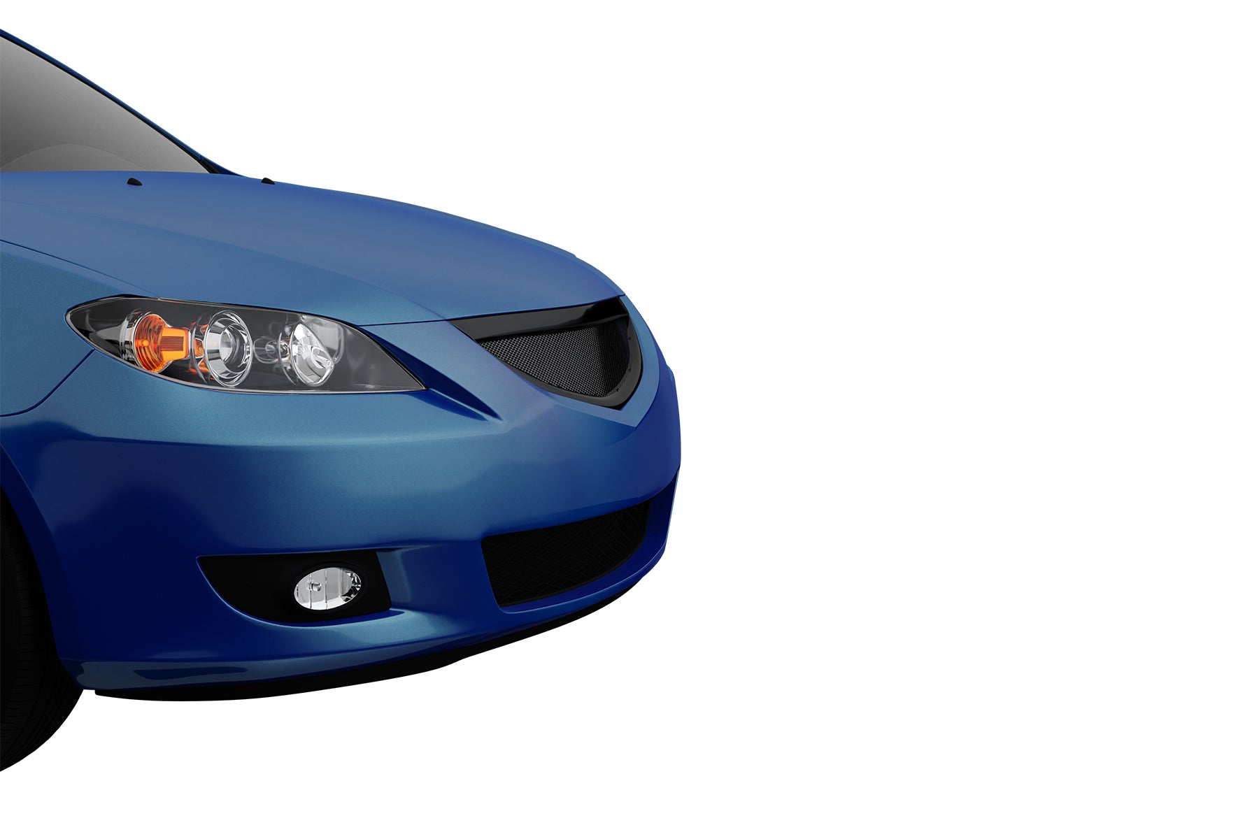 Premium Aluminum Gloss Black Sport Mesh Grille for Mazda 3 2004-2006 | Direct Fit & UV-Resistant