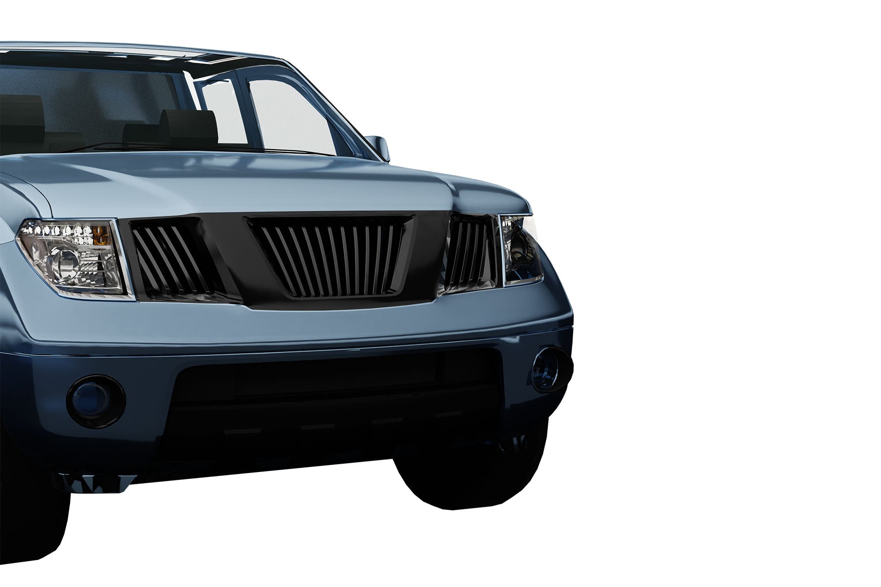 Premium ABS Gloss Black Vertical Grille for Nissan Frontier/Pathfinder 2005-2008 | Direct Fit & UV-Resistant