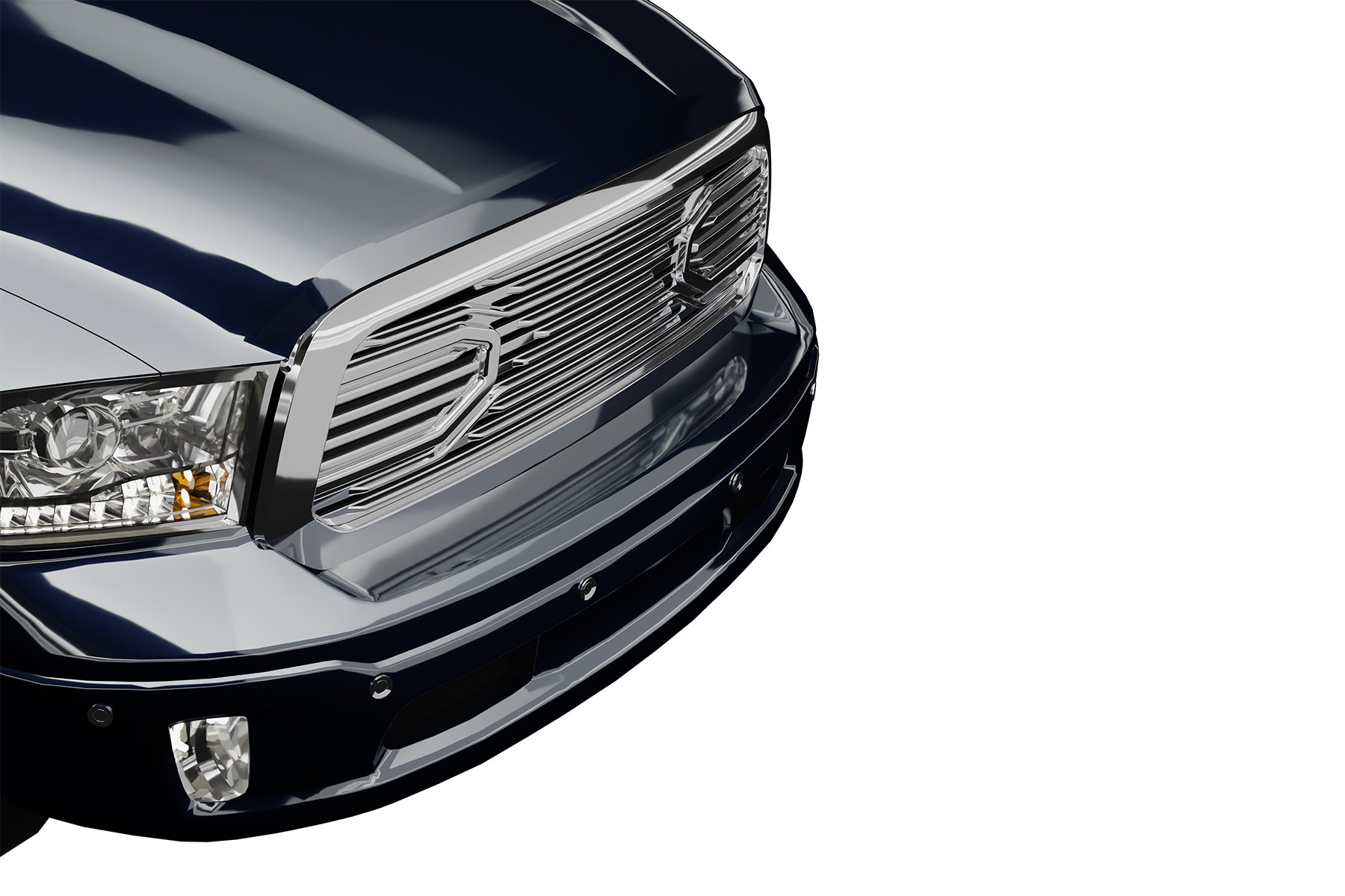 Premium ABS Chrome Big Horn Style Grille for 2013-2018 Dodge Ram 1500 | Direct Fit & UV-Resistant