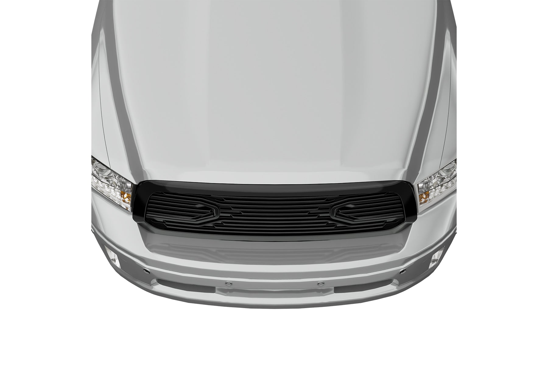 Premium ABS Gloss Black Big Horn Style Grille for 2013-2018 Dodge Ram 1500 | Direct Fit & UV-Resistant