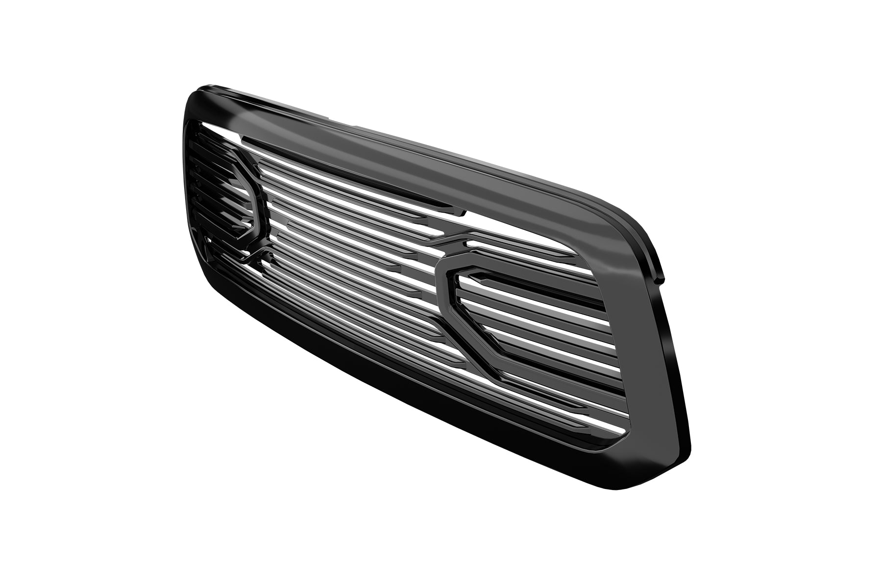 Premium ABS Gloss Black Big Horn Style Grille for 2013-2018 Dodge Ram 1500 | Direct Fit & UV-Resistant