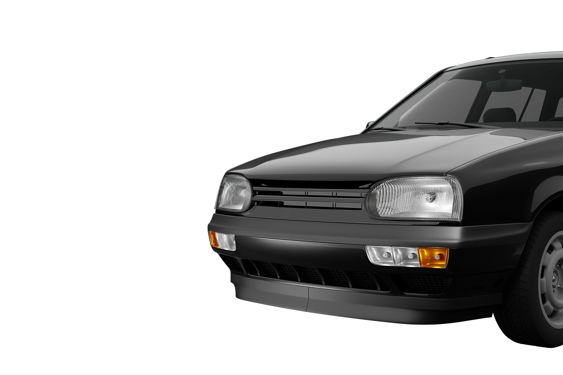 Premium ABS Gloss Black Euro Sport Grille for 1993-1998 VW Golf/GTI & 1995-1999 Cabrio | Direct Fit & UV-Resistant