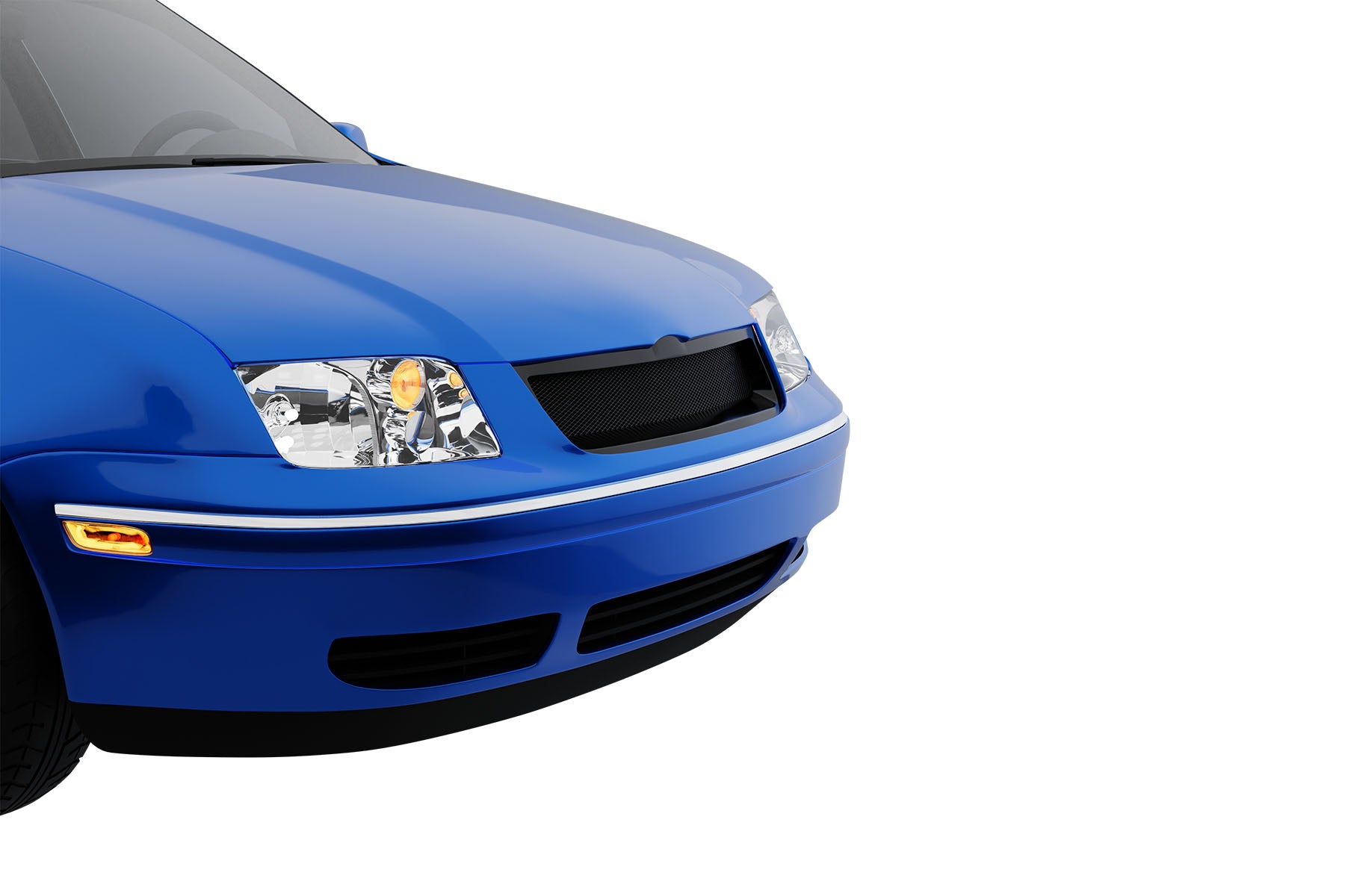 Premium Aluminum Glossy Black Sport Mesh Grille for Volkswagen Jetta / Bora 1999-2005 | Direct Fit & LED-Ready