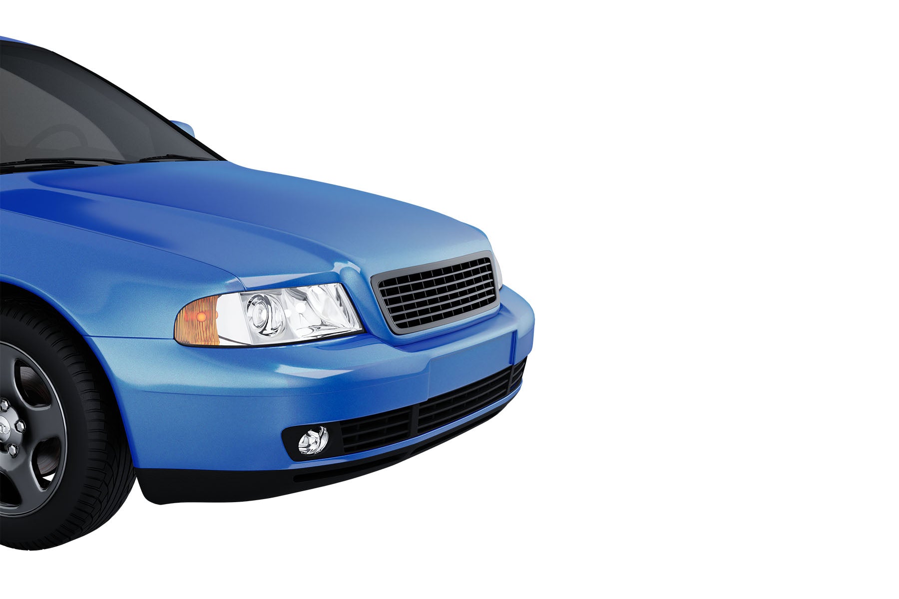 Premium ABS Gloss Black Horizontal Grille for Audi A4 / S4 1996-2002 | Direct Fit & UV-Resistant
