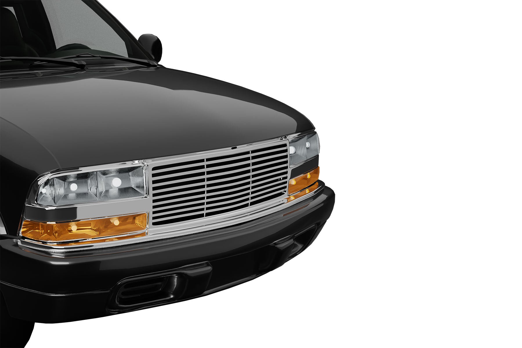 Premium ABS Chrome Horizontal Grille for 1998-2004 Chevrolet S10 Blazer / S10 Pickup | Direct Fit & UV-Resistant