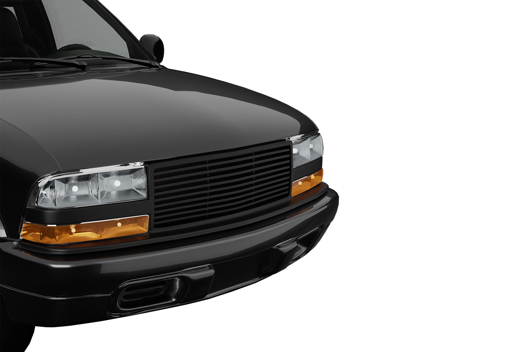 Premium ABS Matte Black Horizontal Grille for 1998-2004 Chevy S10 Blazer / S10 Pickup | Direct Fit & UV-Resistant