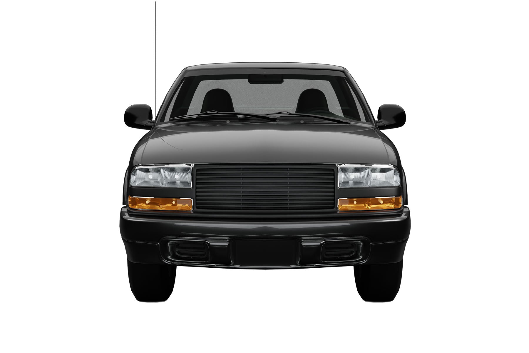 Premium ABS Matte Black Horizontal Grille for 1998-2004 Chevy S10 Blazer / S10 Pickup | Direct Fit & UV-Resistant