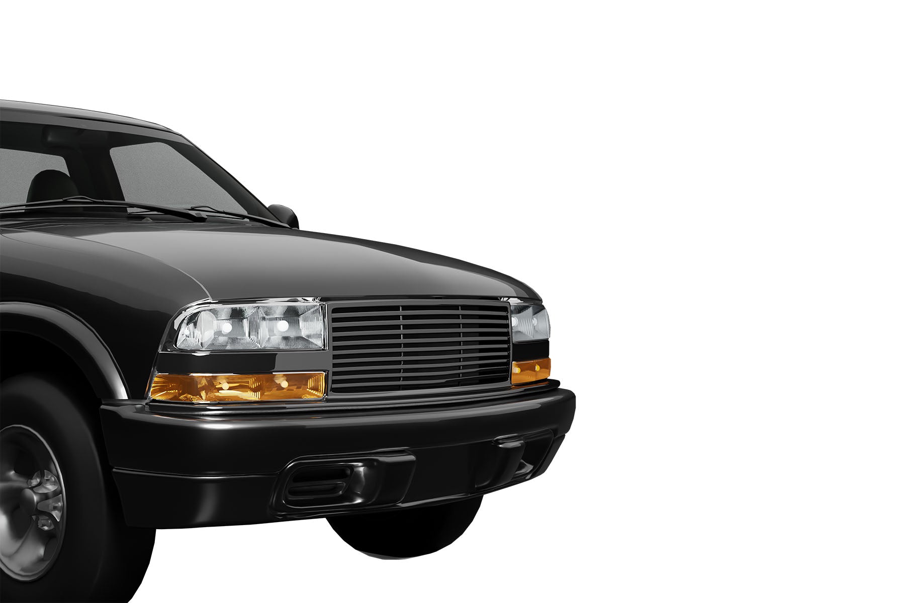 Premium ABS Gloss Black Horizontal Grille for Chevrolet S10 Blazer / S10 Pickup 1998-2004 | Direct Fit & UV-Resistant