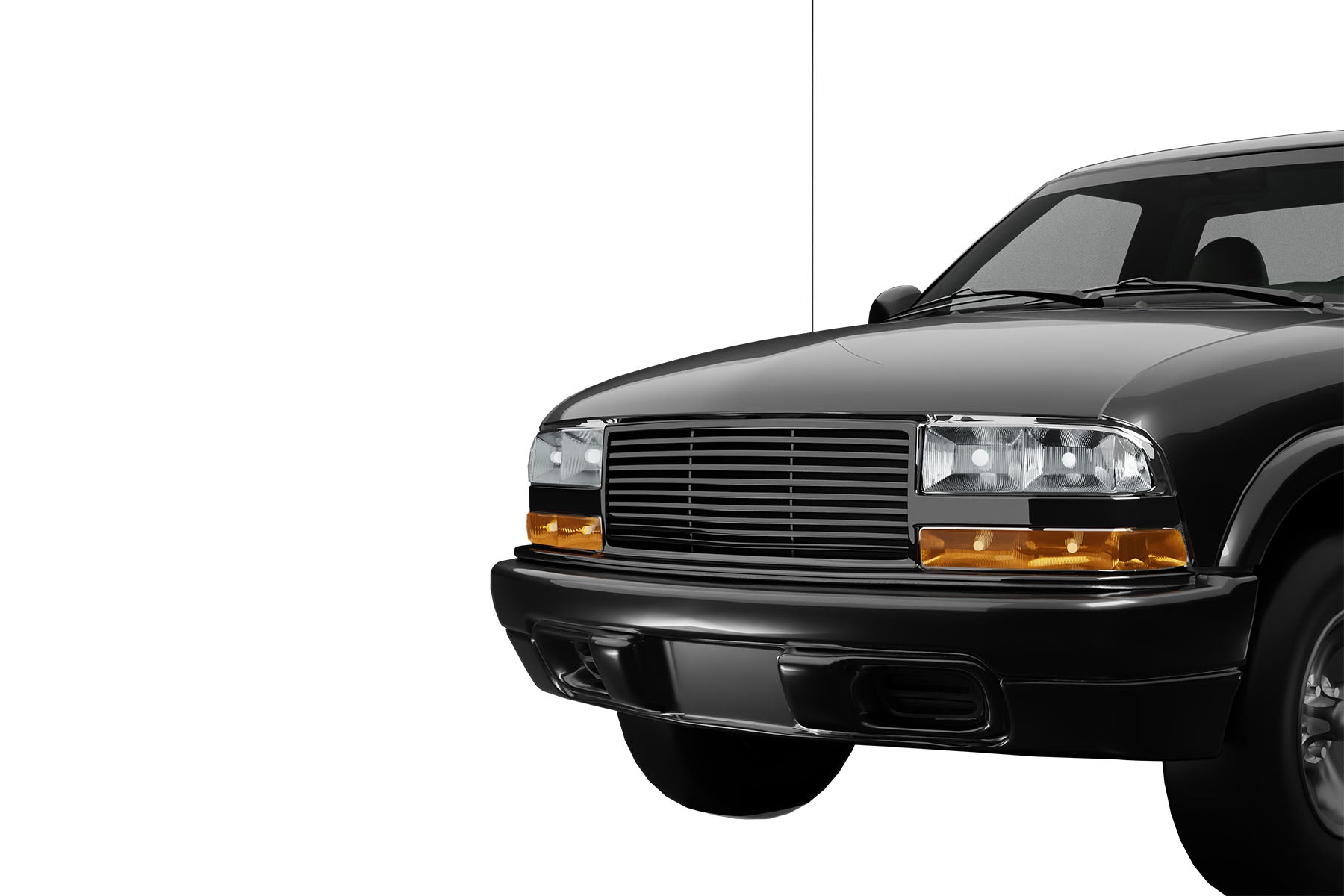 Premium ABS Gloss Black Horizontal Grille for Chevrolet S10 Blazer / S10 Pickup 1998-2004 | Direct Fit & UV-Resistant