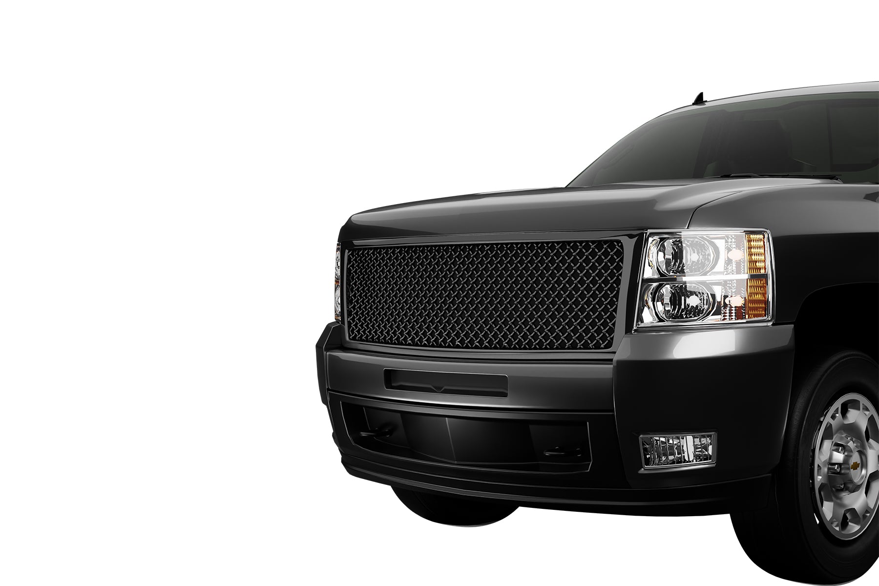 Premium ABS Gloss Black Sport Mesh Grille for Chevrolet Silverado 1500 2007-2013 | Direct Fit & UV-Resistant