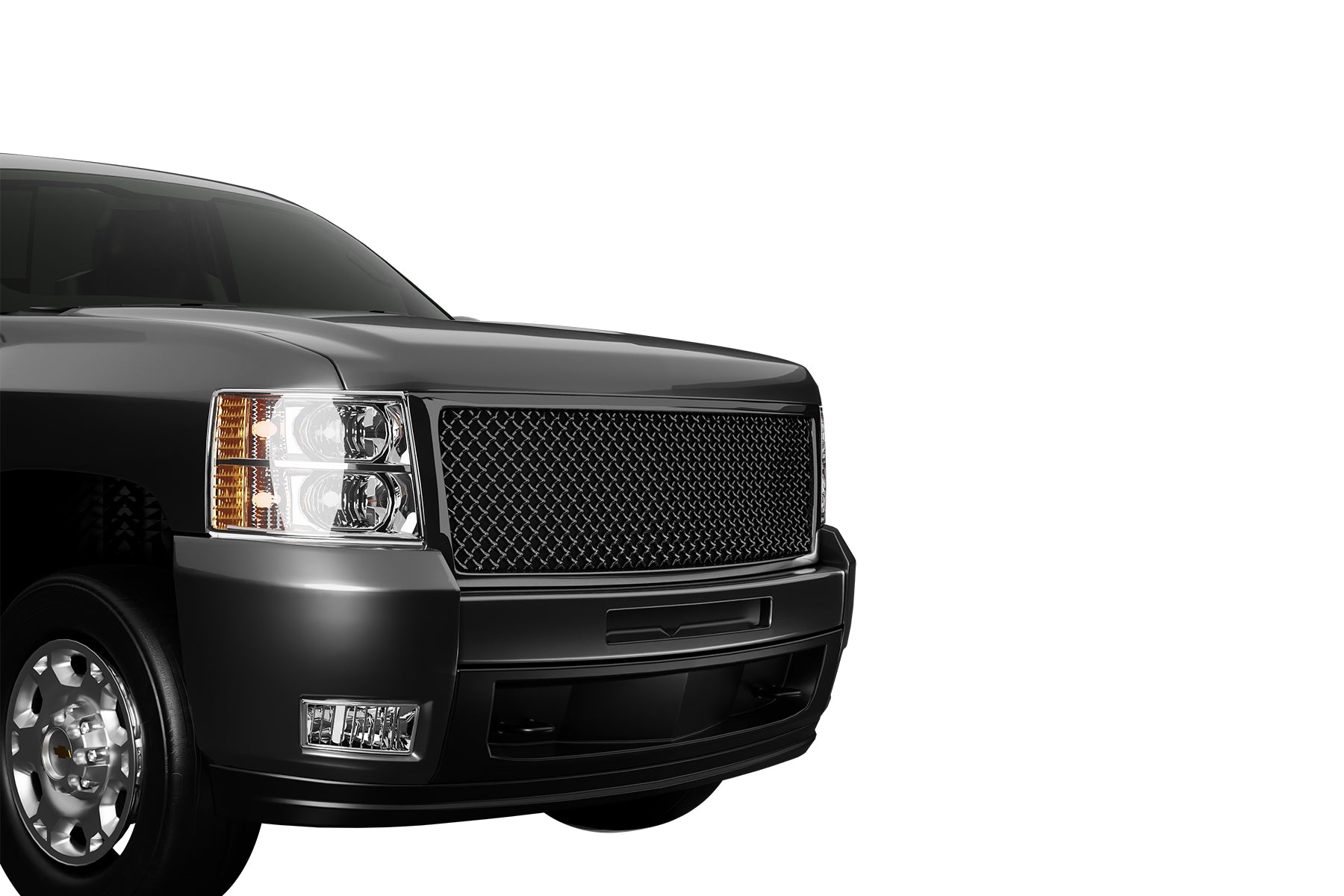 Premium ABS Gloss Black Sport Mesh Grille for Chevrolet Silverado 1500 2007-2013 | Direct Fit & UV-Resistant