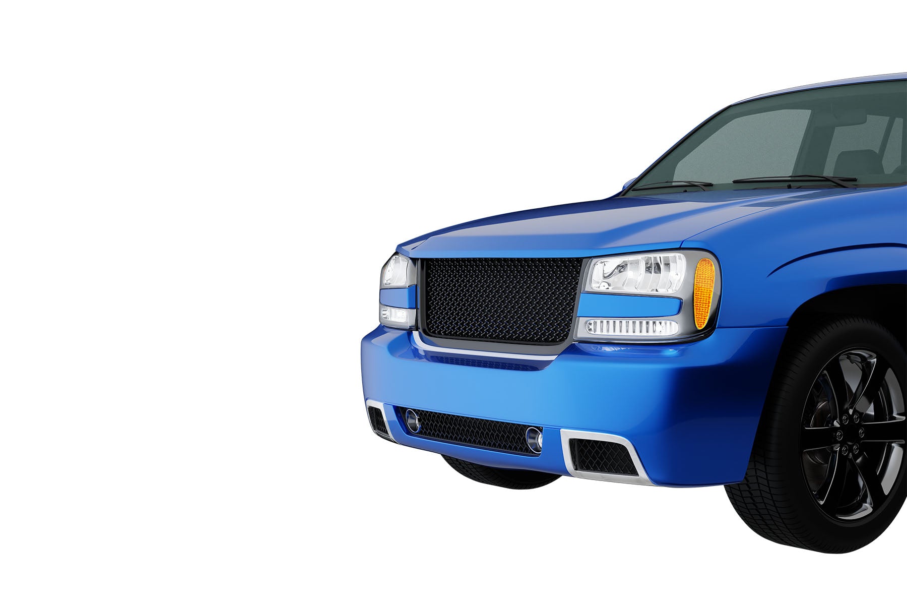 Premium ABS Gloss Black Sport Mesh Grille for Chevrolet Trailblazer 2006-2009 | Direct Fit & UV-Resistant
