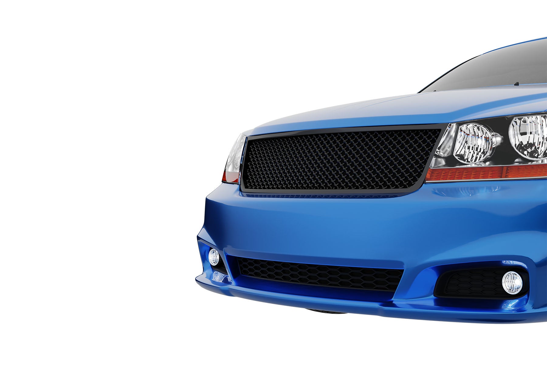 Premium ABS Gloss Black Sport Mesh Grille for Dodge Avenger 2008-2010 | Direct Fit & UV-Resistant