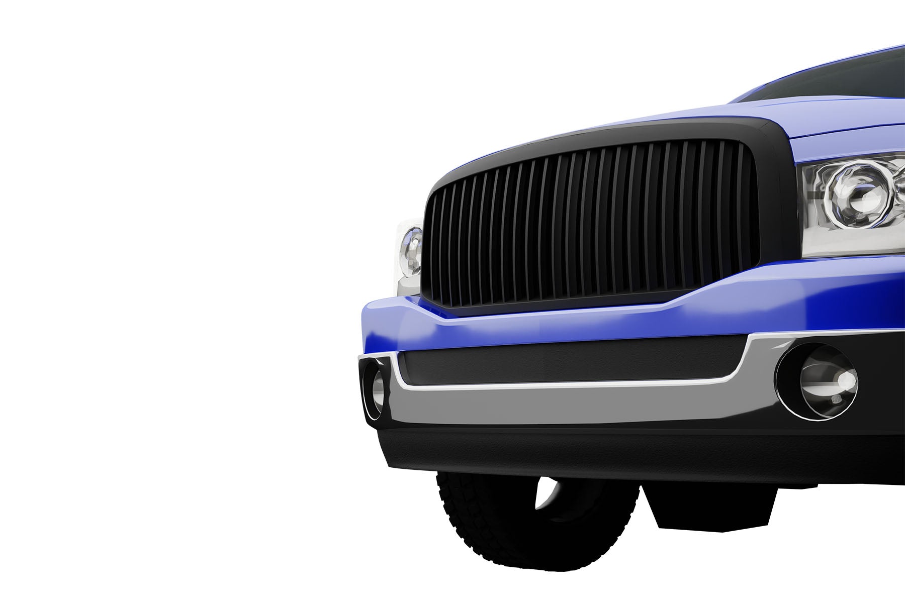 Premium ABS Matte Black Vertical Grille for Dodge Ram 2006-2009 | Direct Fit & UV-Resistant