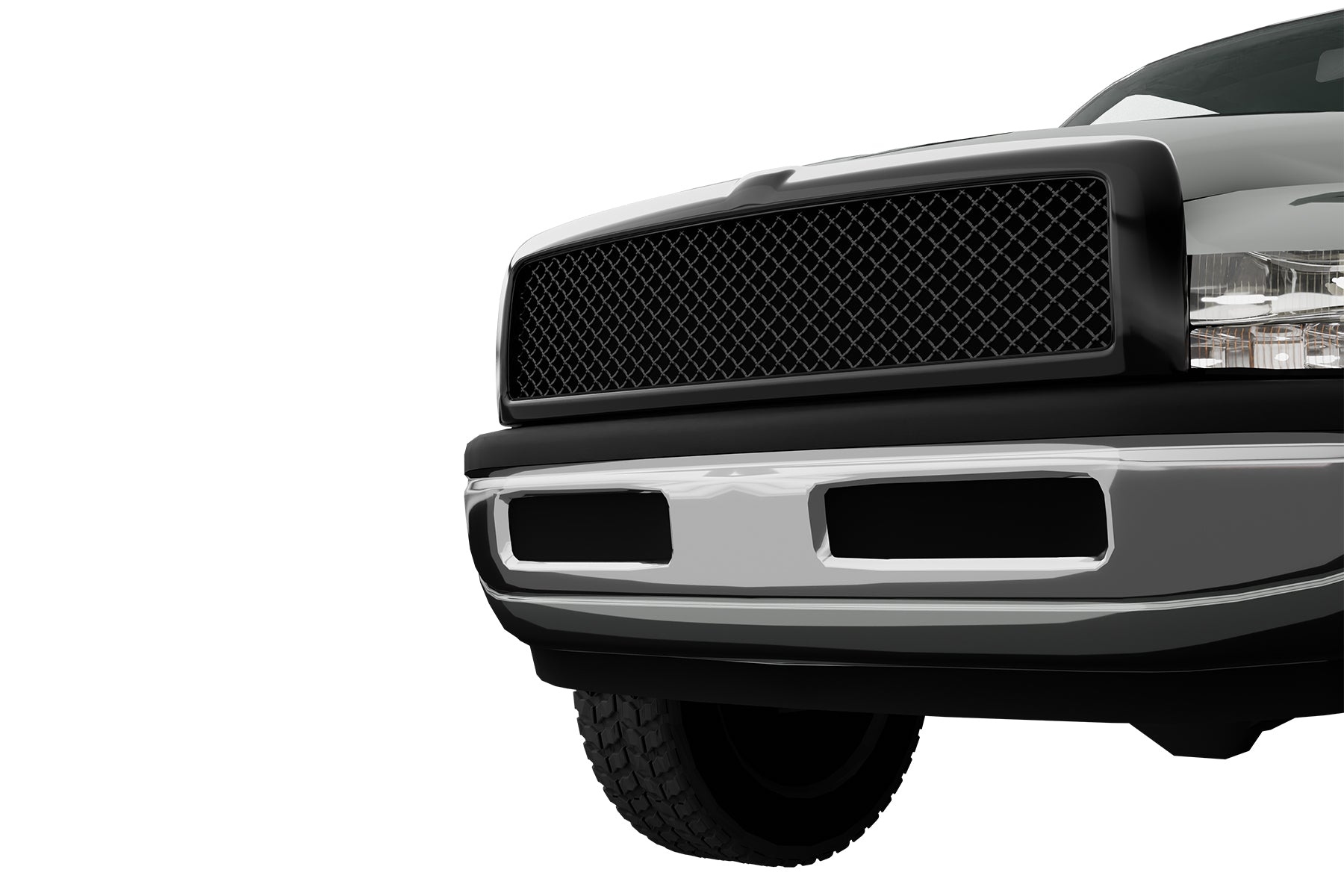 Premium ABS Gloss Black Sport Mesh Grille for Dodge Ram 1994-2002 | Direct Fit & UV-Resistant