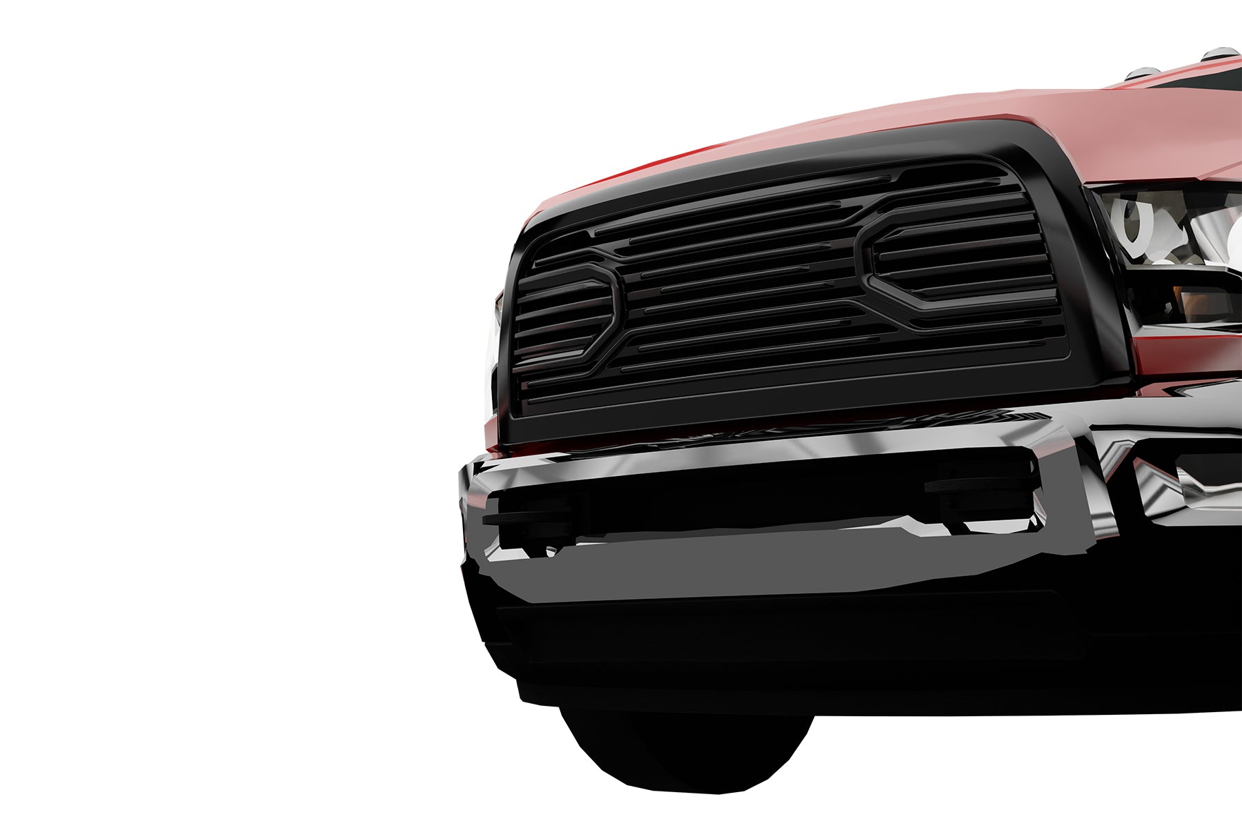 Premium ABS Gloss Black Big Horn Grille for Dodge Ram 2500/3500/4500/5500 2010-2018 | Direct Fit & UV-Resistant