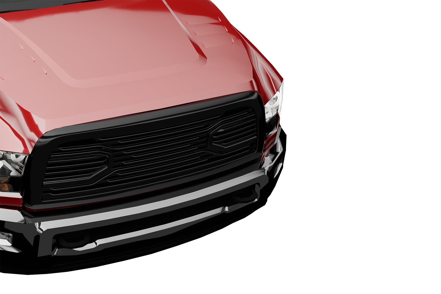 Premium ABS Gloss Black Big Horn Grille for Dodge Ram 2500/3500/4500/5500 2010-2018 | Direct Fit & UV-Resistant