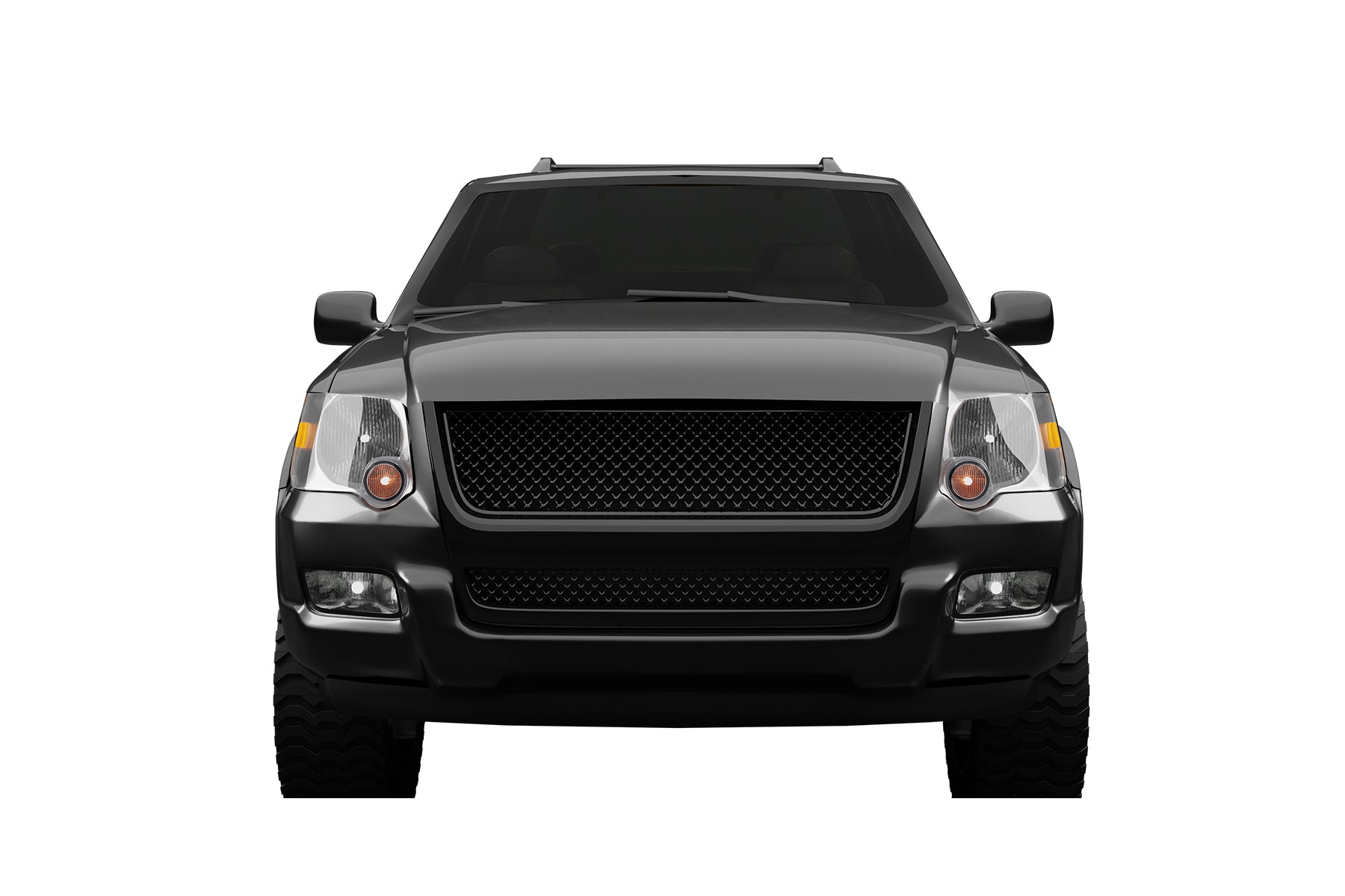 Premium ABS Gloss Black Sport Mesh Grille for Ford Explorer Sport Trac 2007-2010 | Direct Fit & UV-Resistant
