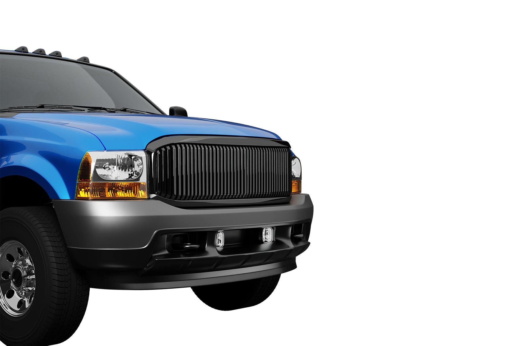 Premium ABS Gloss Black Vertical Front Hood Bumper Grille for 2005-2007 Ford F250/F350 Super Duty | Direct Fit & UV-Resistant