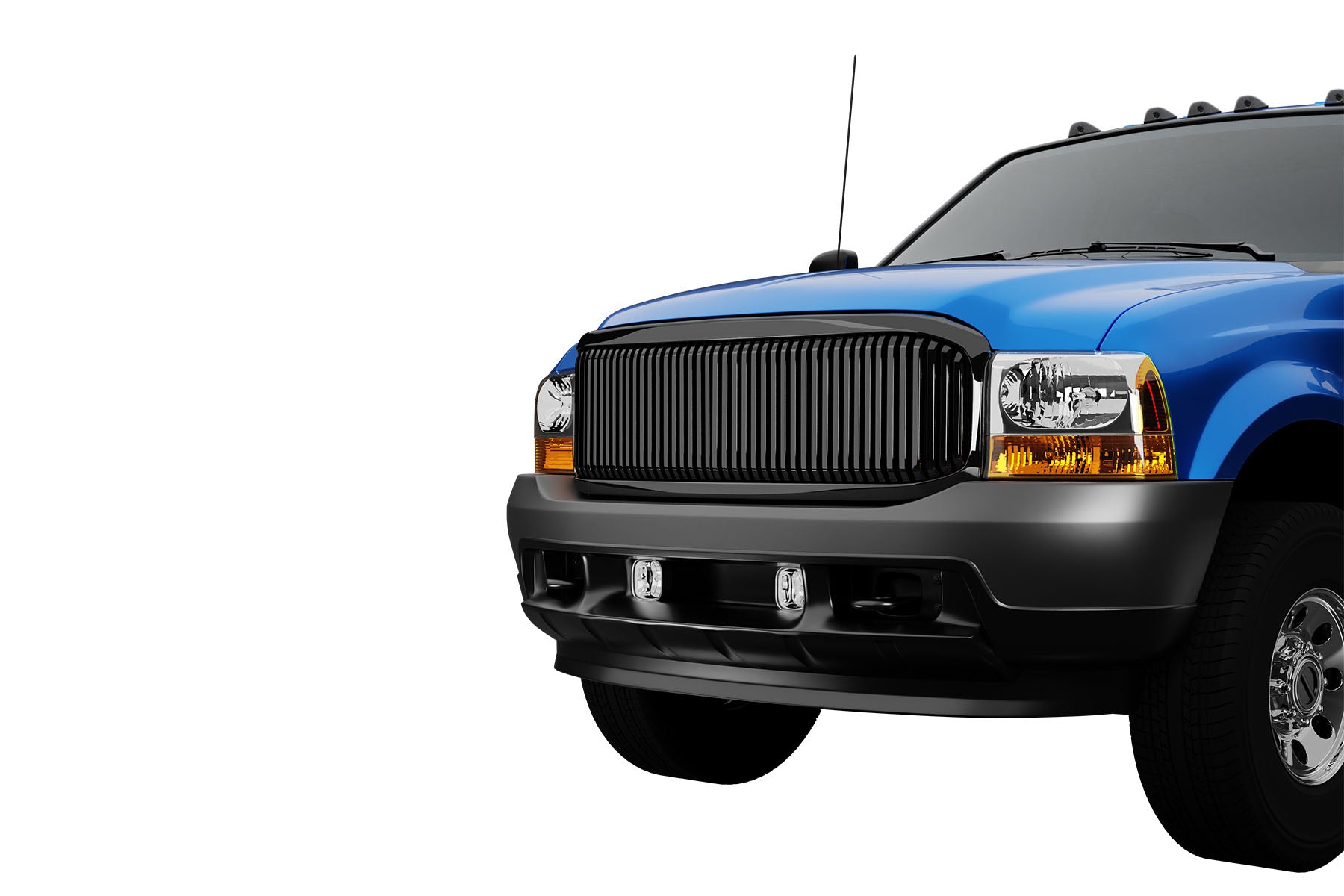 Premium ABS Gloss Black Vertical Front Hood Bumper Grille for 2005-2007 Ford F250/F350 Super Duty | Direct Fit & UV-Resistant