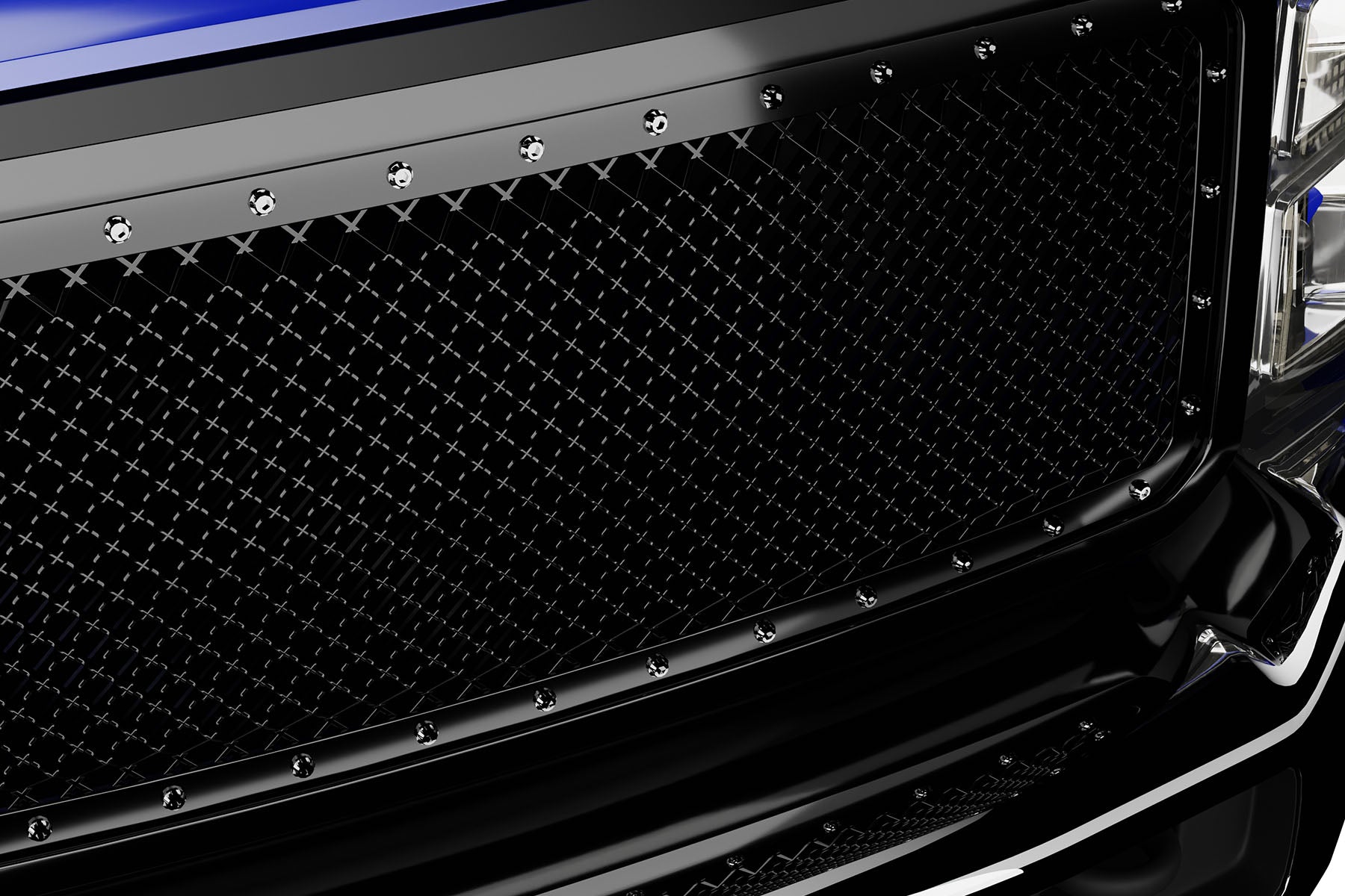 Premium ABS Glossy Black Rivet Bolt Mesh Grille for Ford F250/F350 Super Duty 2011-2016 | Direct Fit & UV-Resistant