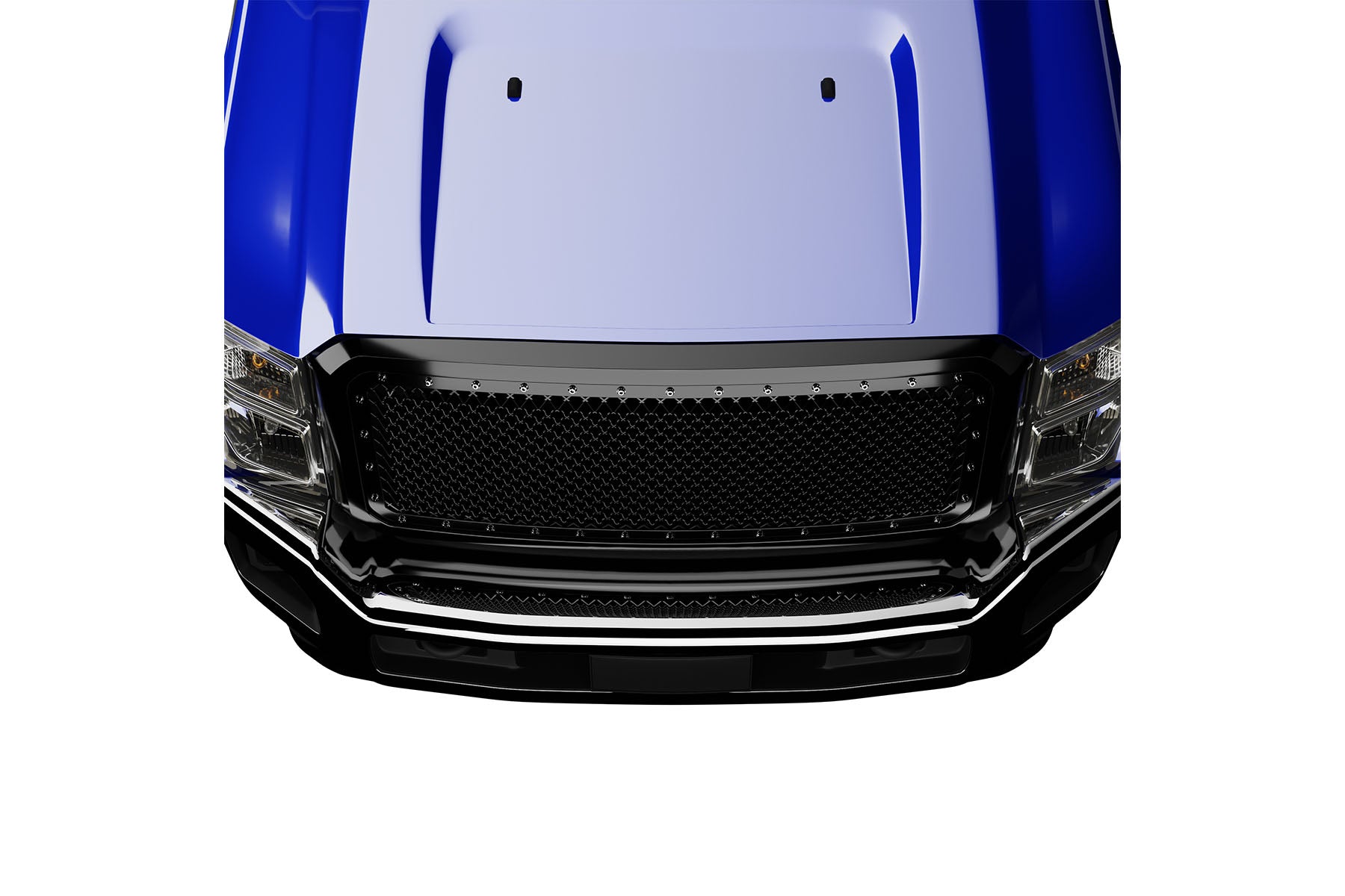 Premium ABS Glossy Black Rivet Bolt Mesh Grille for Ford F250/F350 Super Duty 2011-2016 | Direct Fit & UV-Resistant