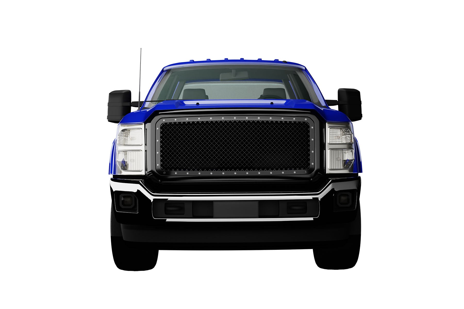 Premium ABS Glossy Black Rivet Bolt Mesh Grille for Ford F250/F350 Super Duty 2011-2016 | Direct Fit & UV-Resistant