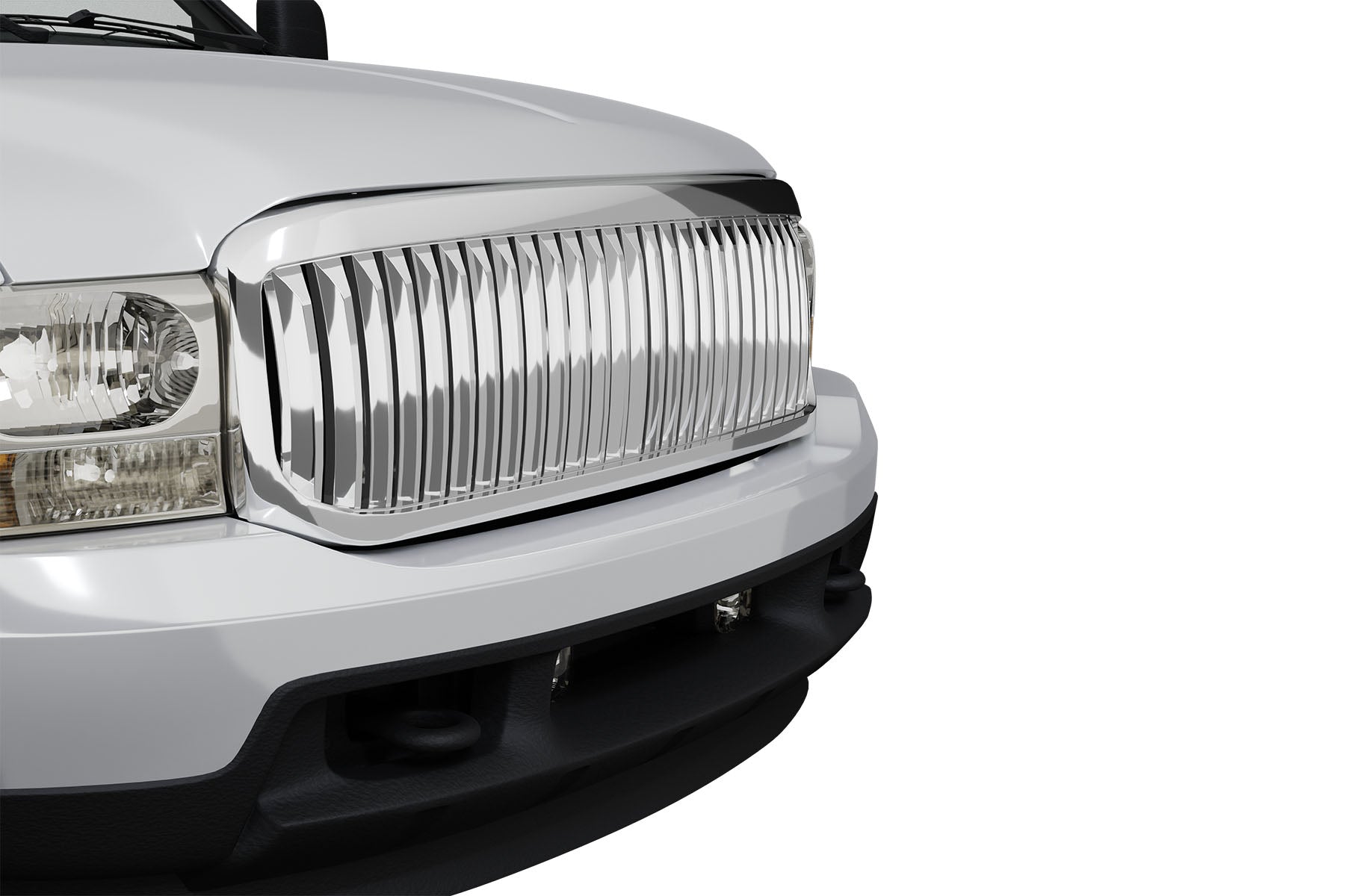 Premium ABS Chrome Vertical Front Hood Bumper Grille for Ford F-250 Super Duty / Excursion 1999-2004 | Direct Fit & UV-Resistant