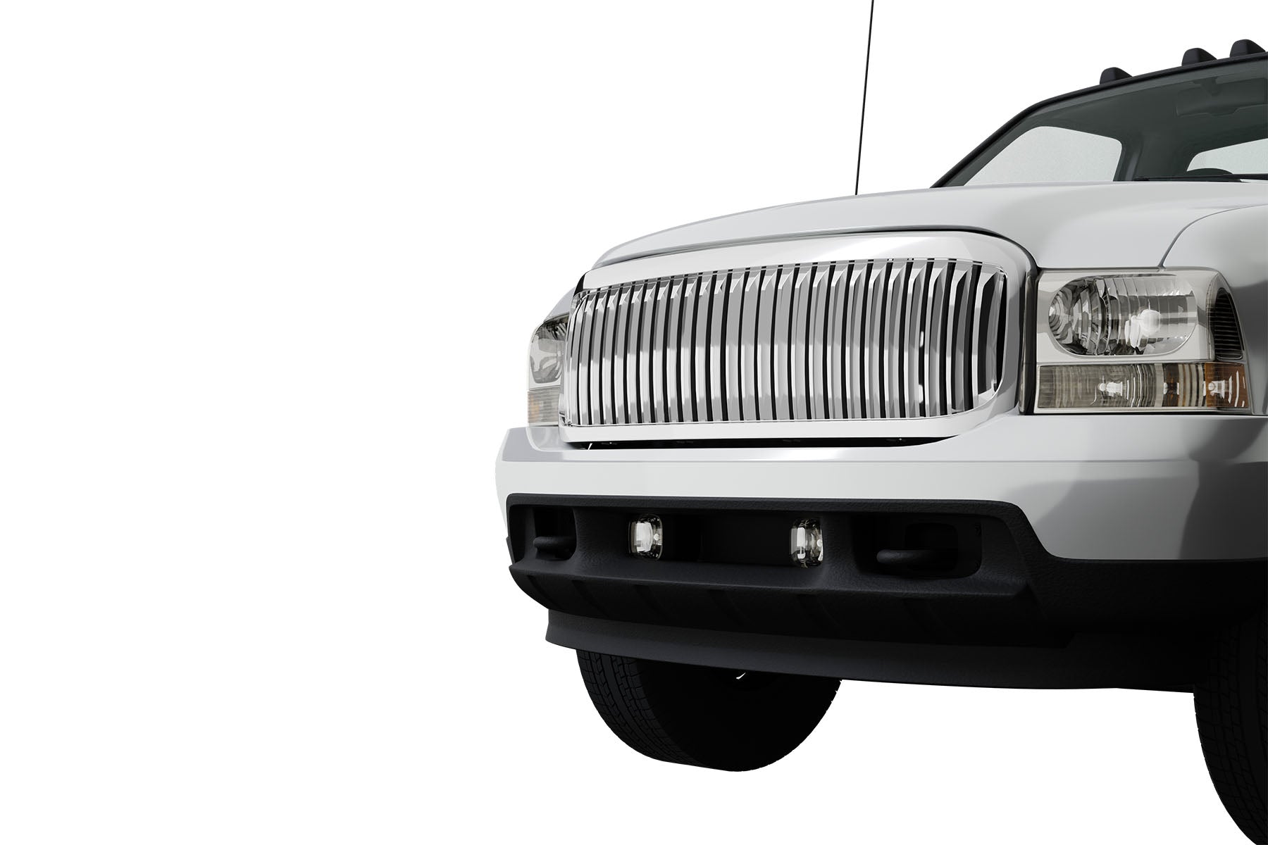 Premium ABS Chrome Vertical Front Hood Bumper Grille for Ford F-250 Super Duty / Excursion 1999-2004 | Direct Fit & UV-Resistant