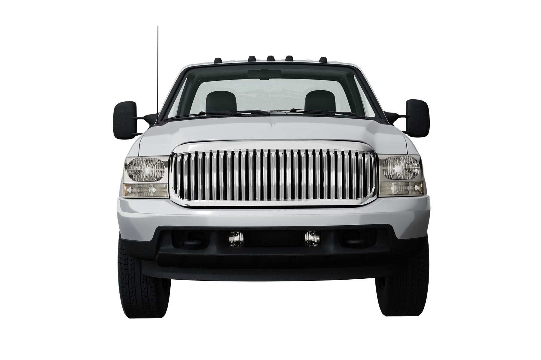 Premium ABS Chrome Vertical Front Hood Bumper Grille for Ford F-250 Super Duty / Excursion 1999-2004 | Direct Fit & UV-Resistant