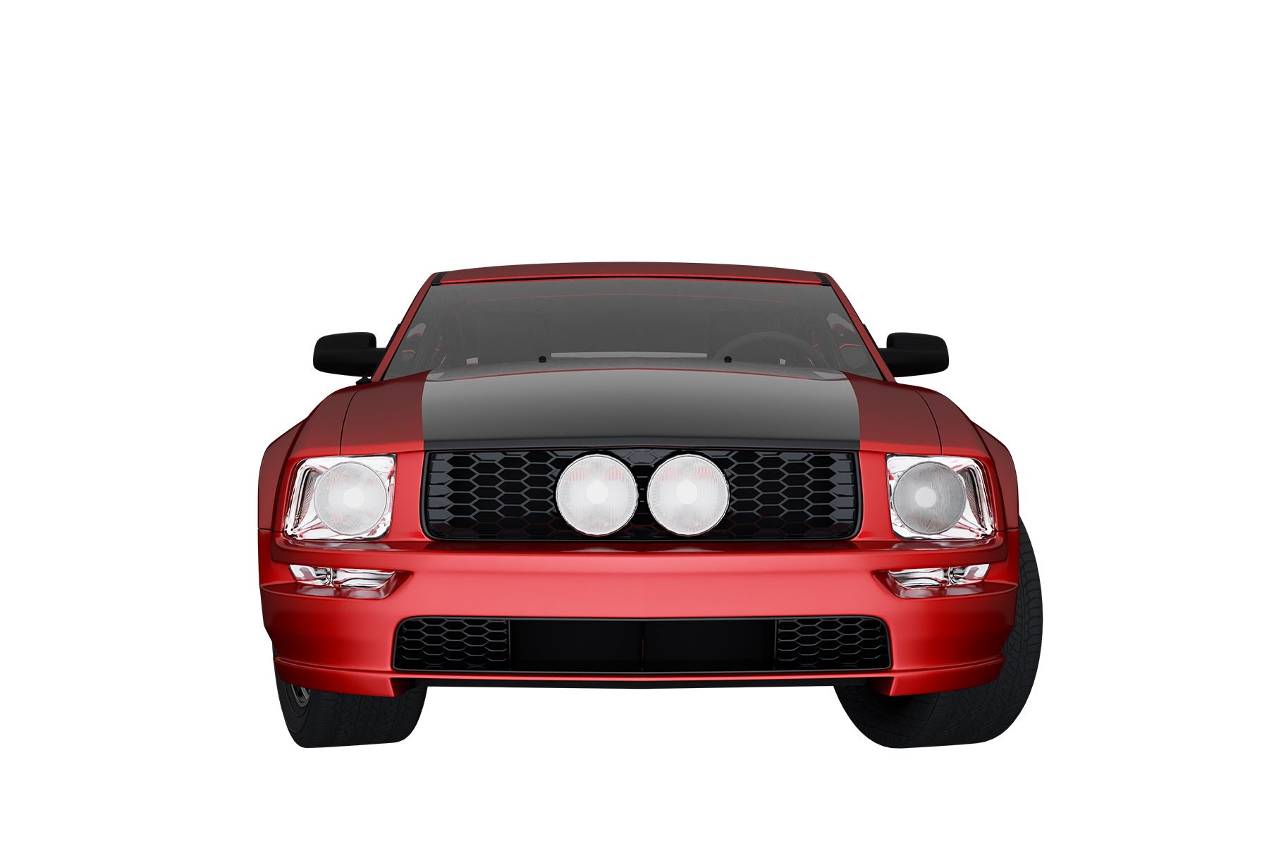 Premium ABS Glossy Black Honeycomb Mesh Grille for Ford Mustang GT 2005-2009 | Direct Fit & LED-Ready