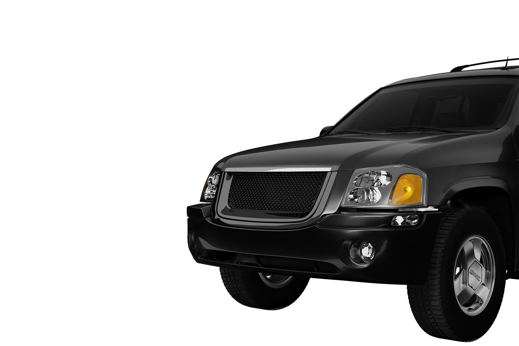 Premium ABS Gloss Black Sport Mesh Grille for GMC Envoy 2002-2008 | Direct Fit & UV-Resistant